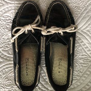 Black Sperry boat shoes